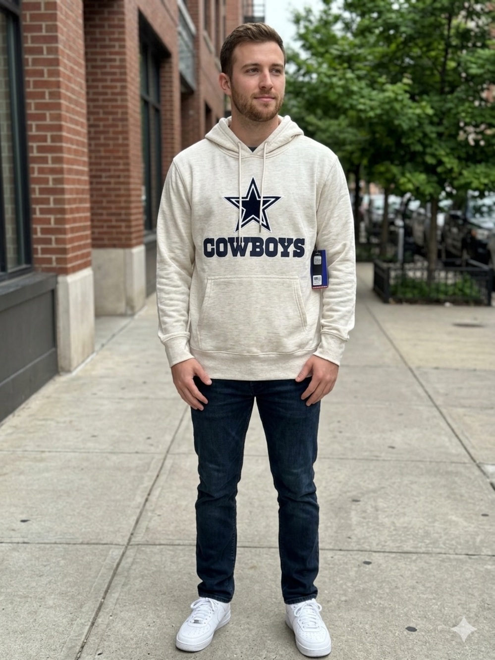 NFL Cowboys Graphic Hooded Sweatshirt - White